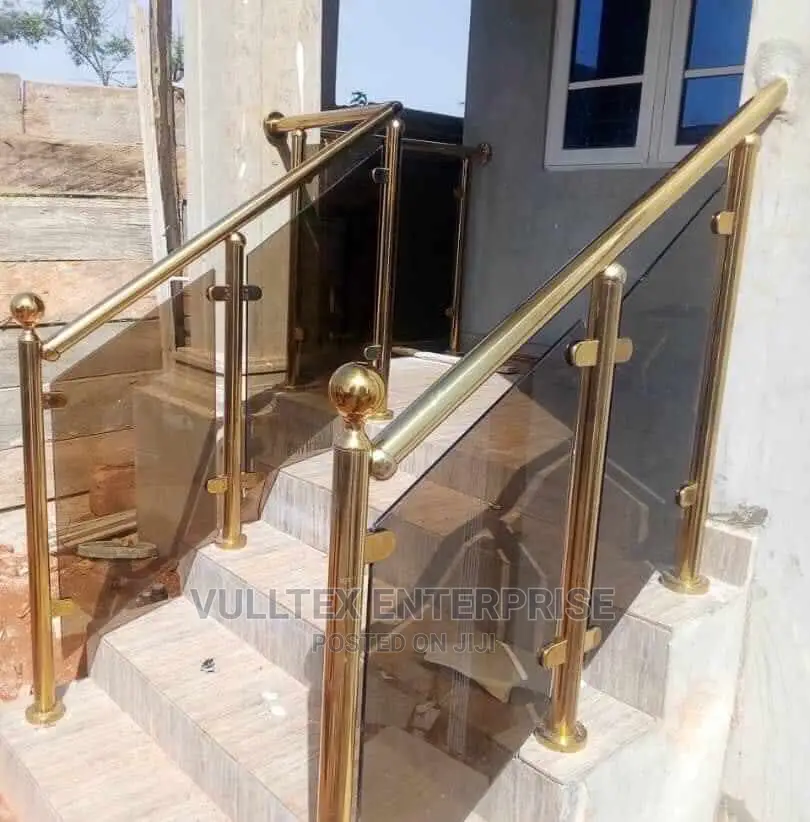 Glass With Stainless Steel Frame Staircase Rail