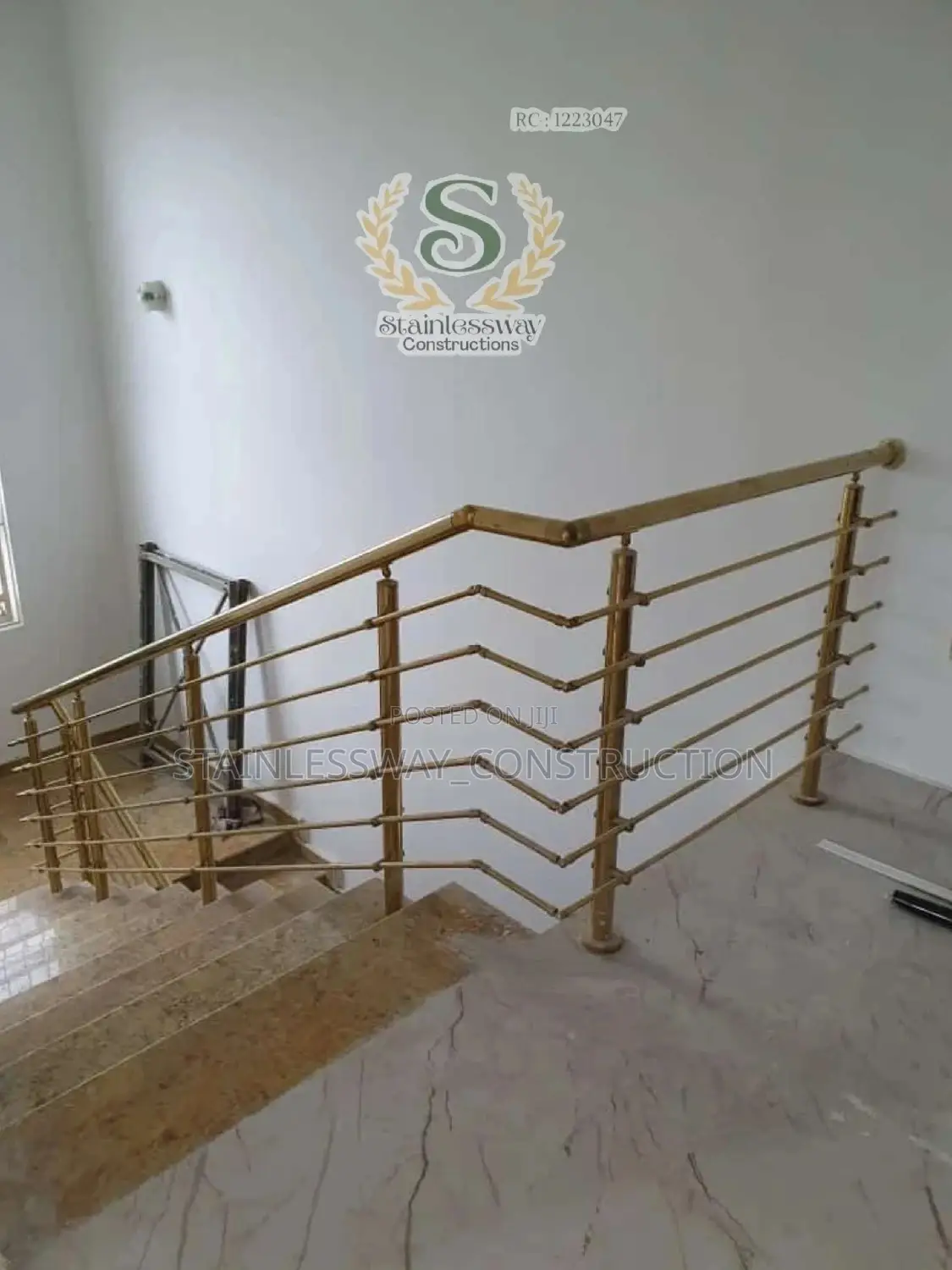 Staircase Handrail (304) With GOLD Color
