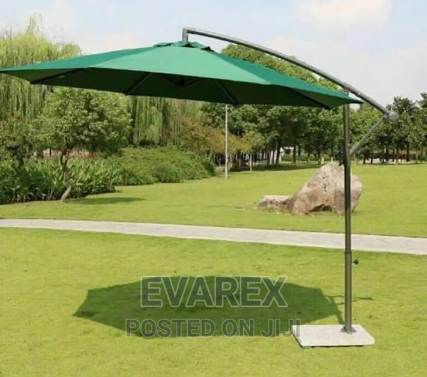Green Round Umbrella Canopy, Outdoor Garden/Poolside