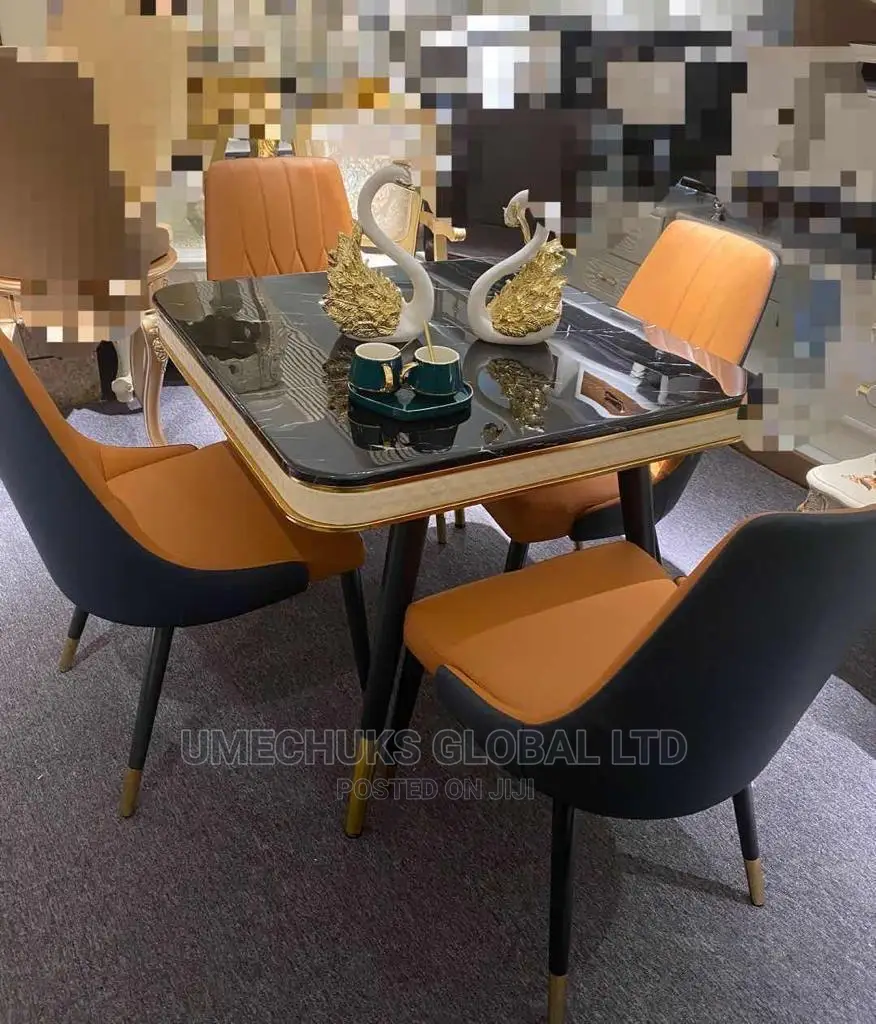 Unique 4seater Marble Top Dinning Table With 4chairs