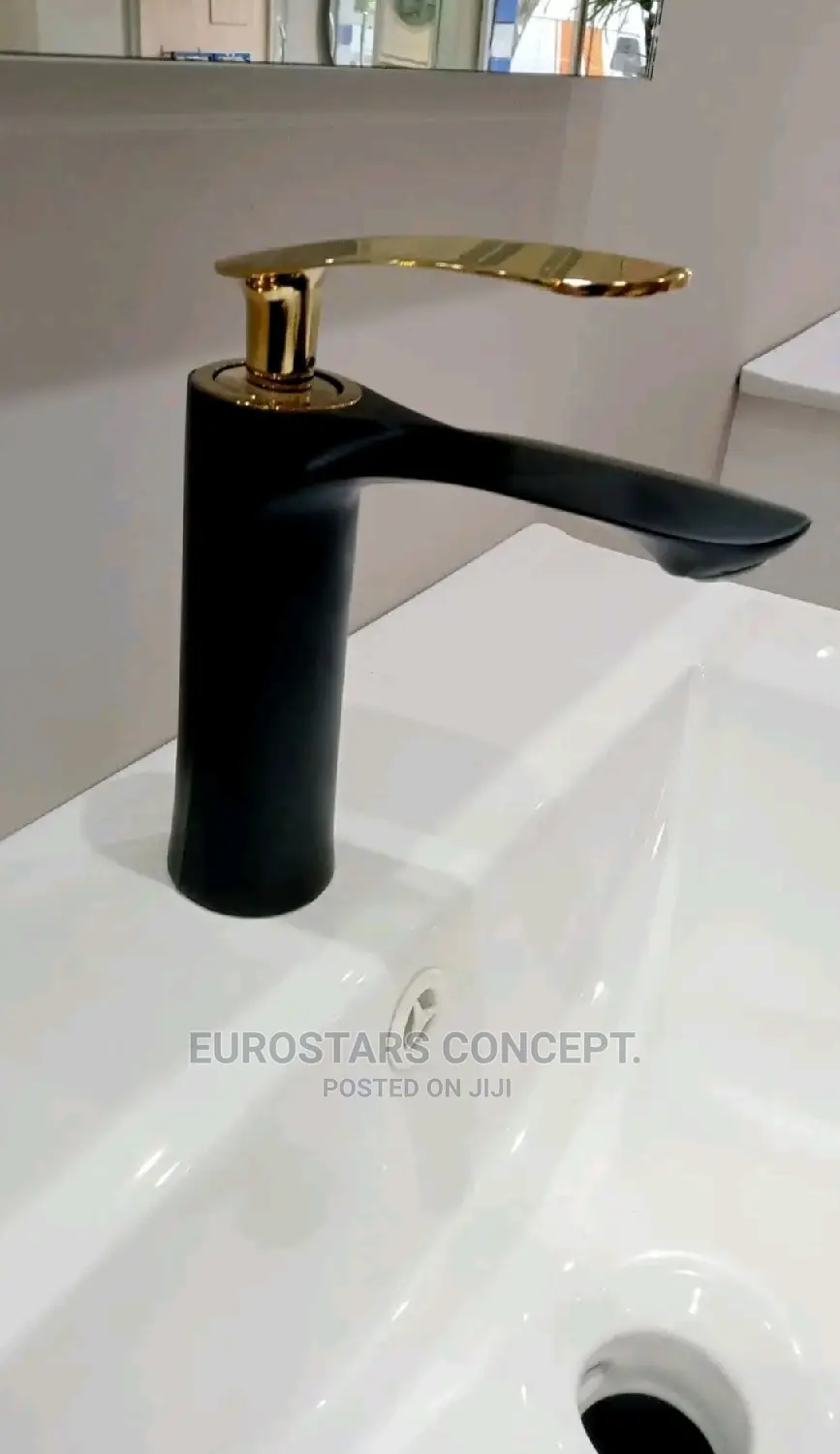 Gold an Black Basin Mixer Tap