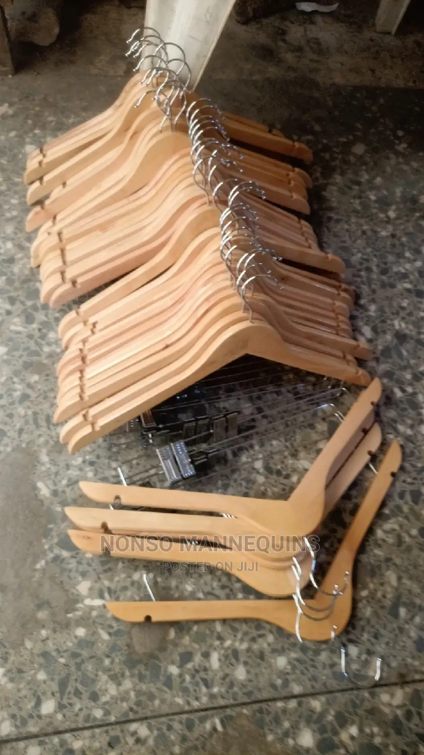 Brand New Wooden Clothes Hangers With Clips