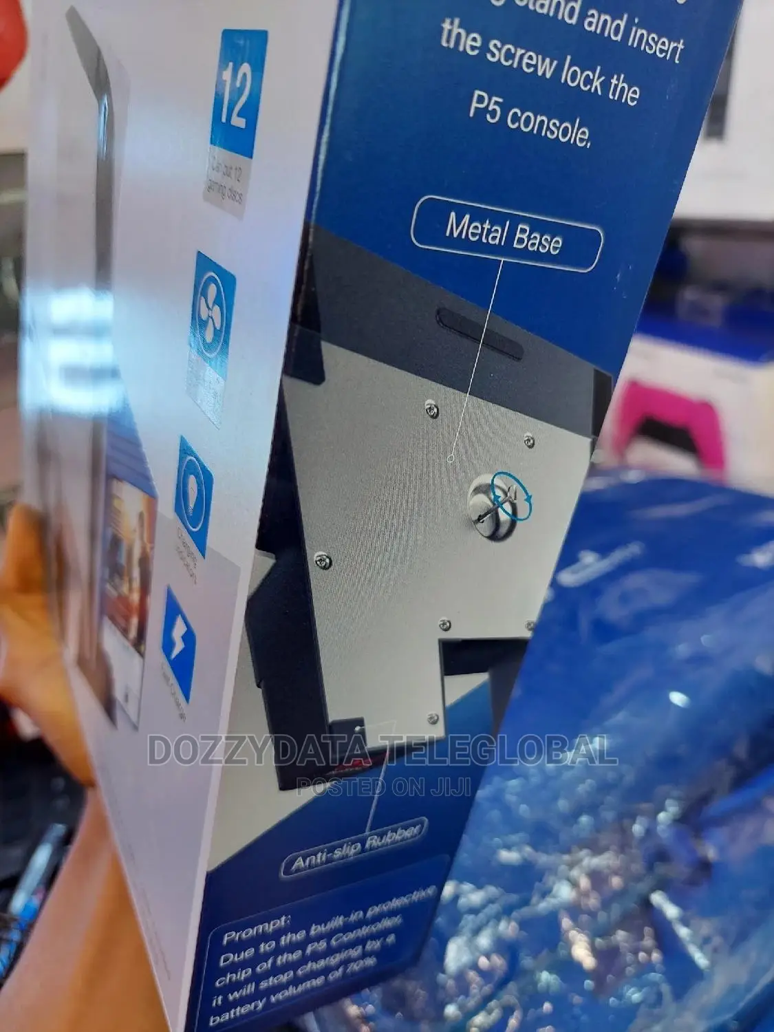 PS5 Stand Cooling Fan With Dual Controller Charging Station