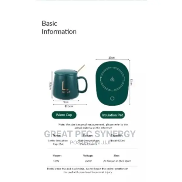 Ceramic Coffee Mug With Automatic Heating Pad