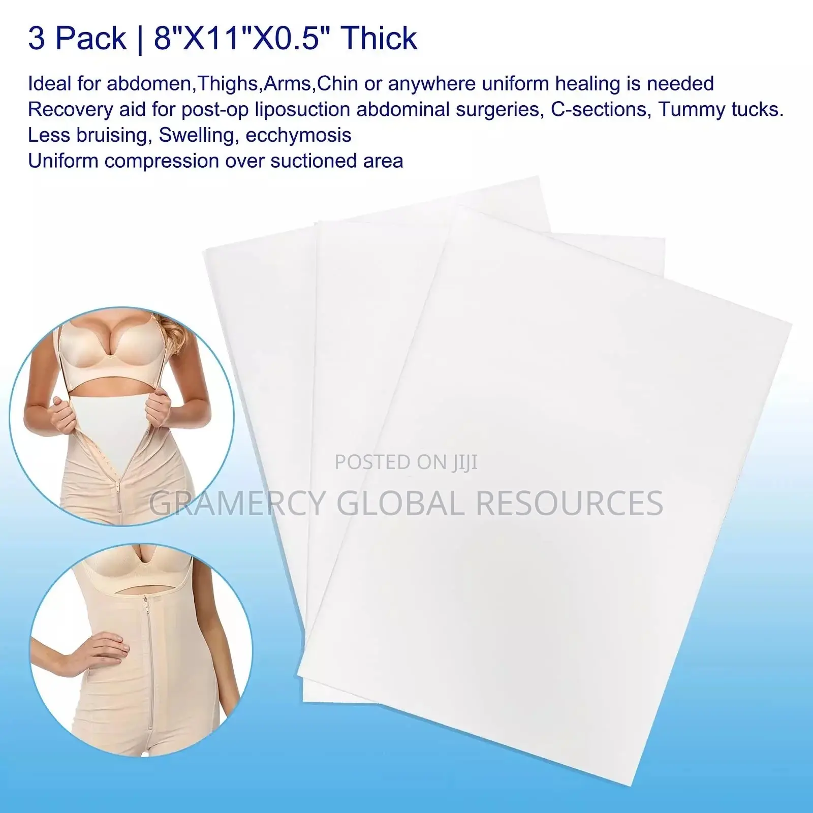 3-in-1 of Pack Lipo Boards Lipo Foam Pads for Post Surgery