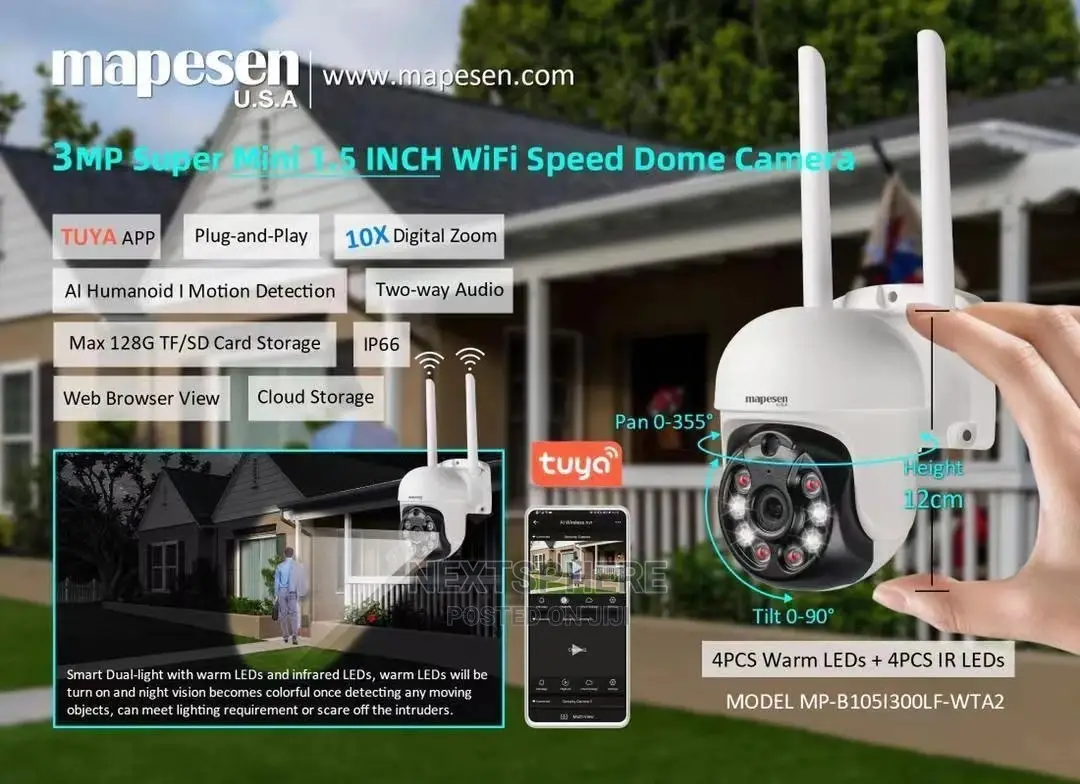 3MP Outdoor Starlight Auto Tracking Wifi CCTV PTZ IP Camera