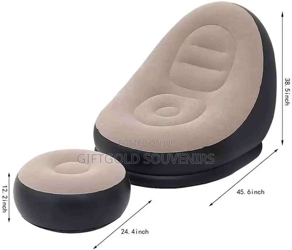 Inflatable Sofa With Foot Stool and Electric Pump