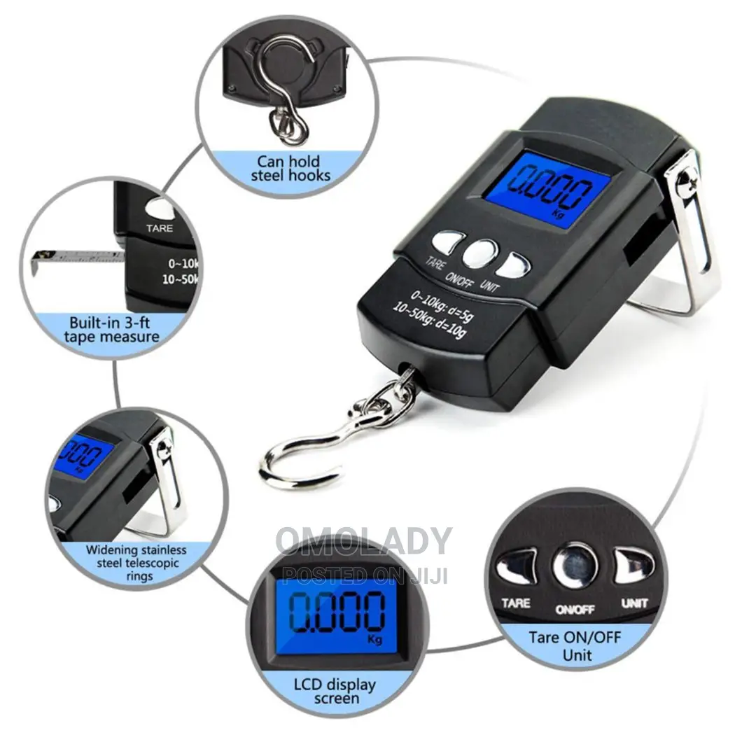 Digital Luggage Scale With 100cm Inbuilt Tape Rule - 50kg