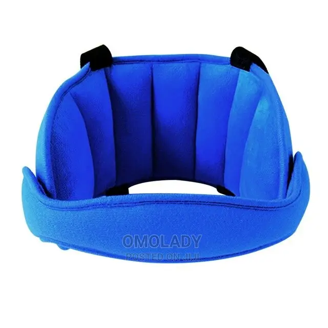 Child Car Seat Head Support Protector Belt -Deep Blue
