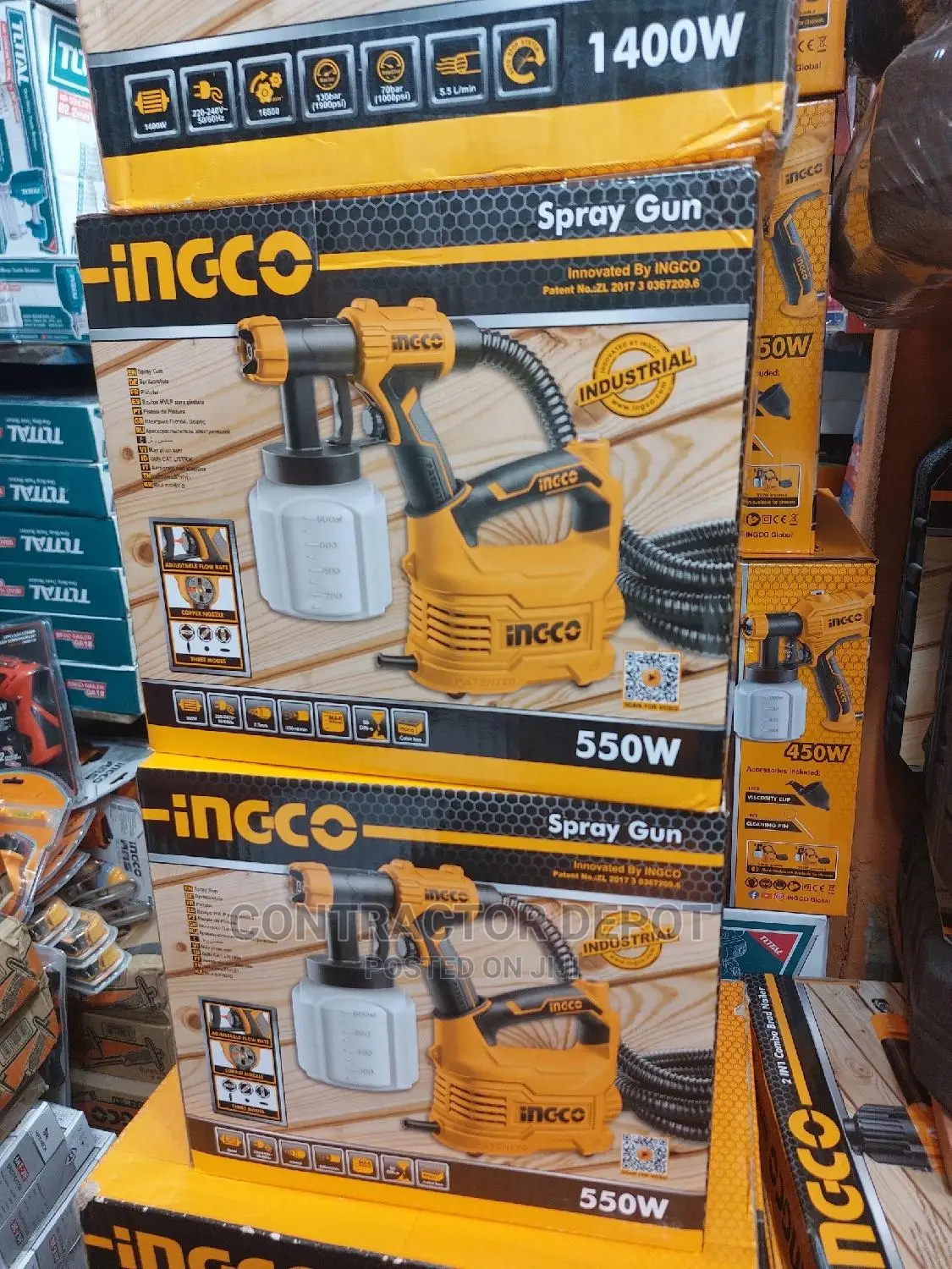 Ingco 550w Hvlp Floor Based Electric Paint Spray Gun