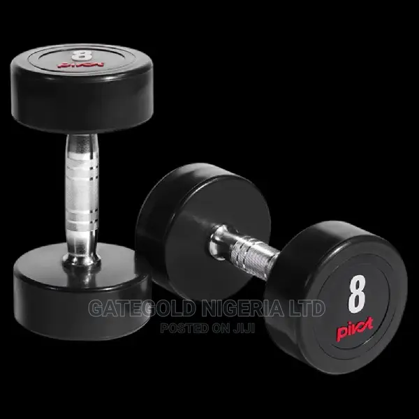 D2250.8 PRO Round Head Rubber Dumbbell 8kg [Pair]