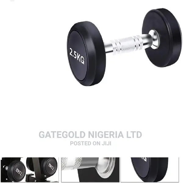 D2250.2.5 PRO Round Head Rubber Dumbbell 2.5kg [Pair]