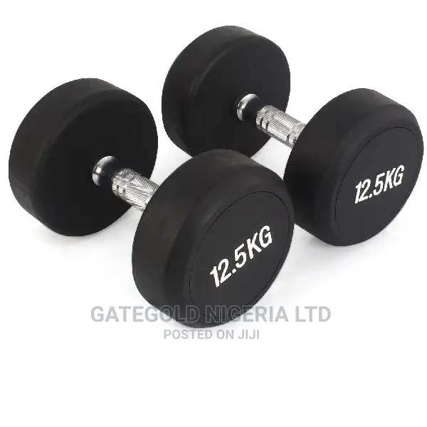Round Rubber Dumbbells Set Combo - 12.5 KG