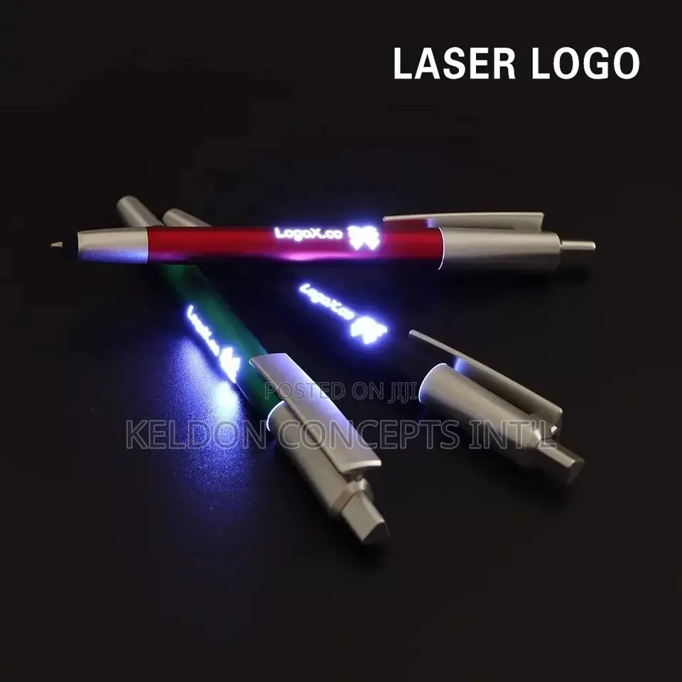 3 in 1 Stylus Ballpoint Light Up Logo Led Pen Moq ; 50pcs