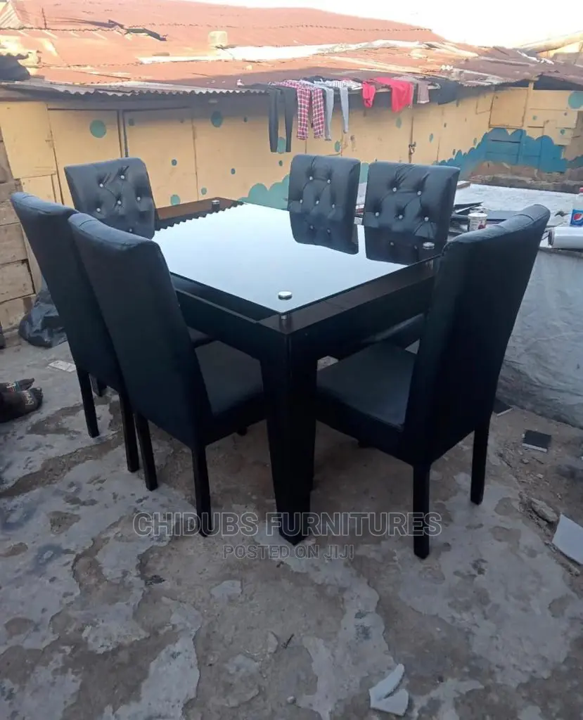 Beautiful Dining Set With 6 Leather Chairs