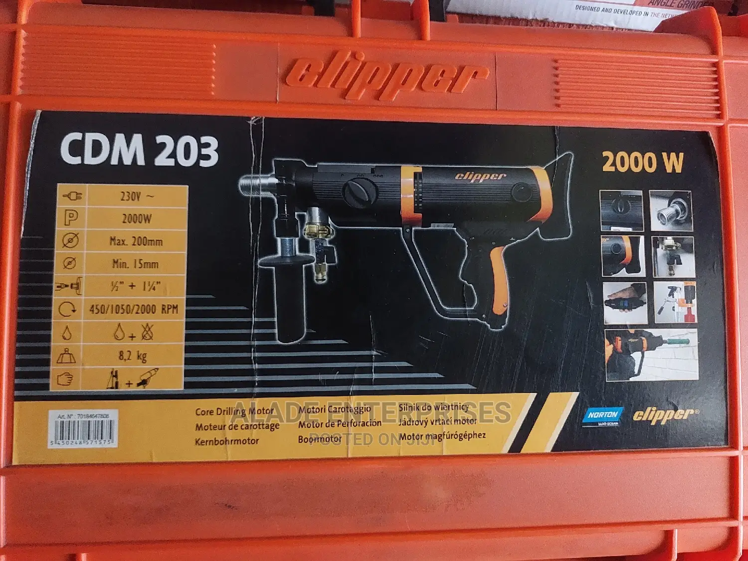 CORE Drill Norton Clipper Cdm 203+Drill Stand Cdr 163
