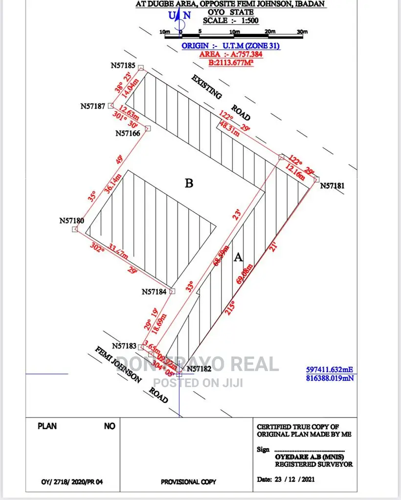 2,870sqm Landsize in Dugbe Opp GTB Fidelity Bank Ibadan