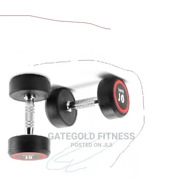 D2250.25 PRO Round Head Rubber Dumbbell 25kg [Pair]