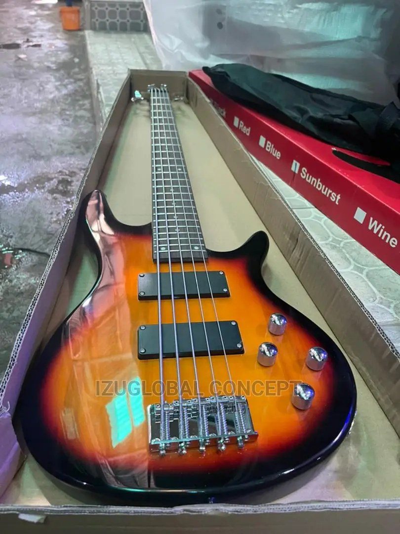 Professional Base Guitar 5 Strings 24flats With Bag Belt