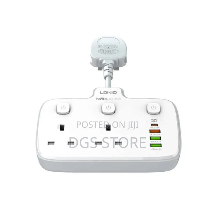 Ldnio 2500W 2 UK Outlet Charging Power Strip Extension
