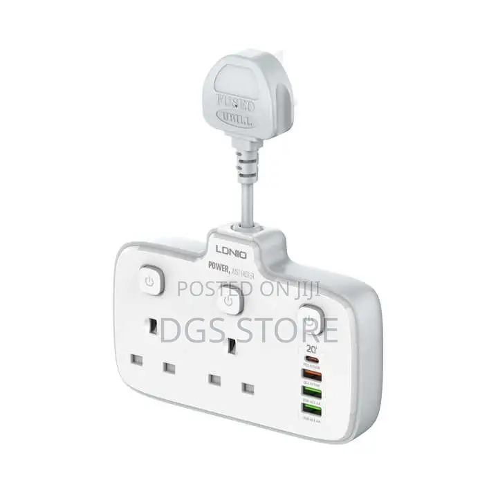 Ldnio 2500W 2 UK Outlet Charging Power Strip Extension