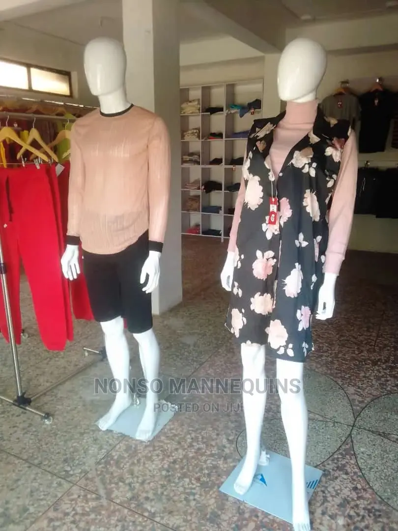 Faceless Glossy White Male Female Mannequin