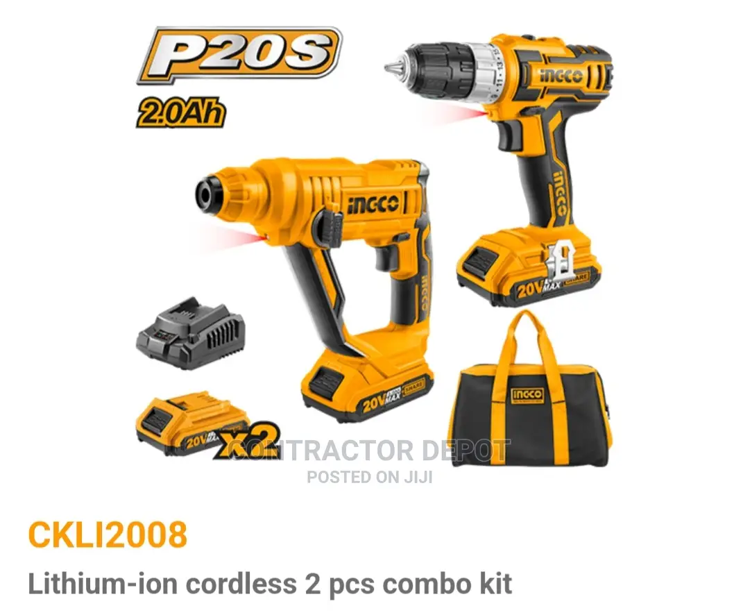 INGCO CORDLESS Rotary Hammer and Drill 2 Battery and Charger