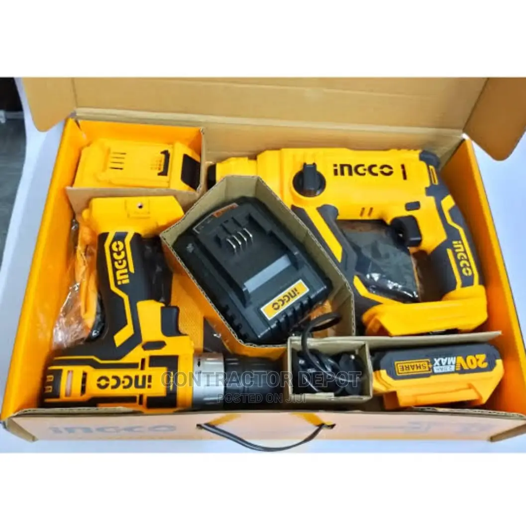 INGCO CORDLESS Rotary Hammer and Drill 2 Battery and Charger