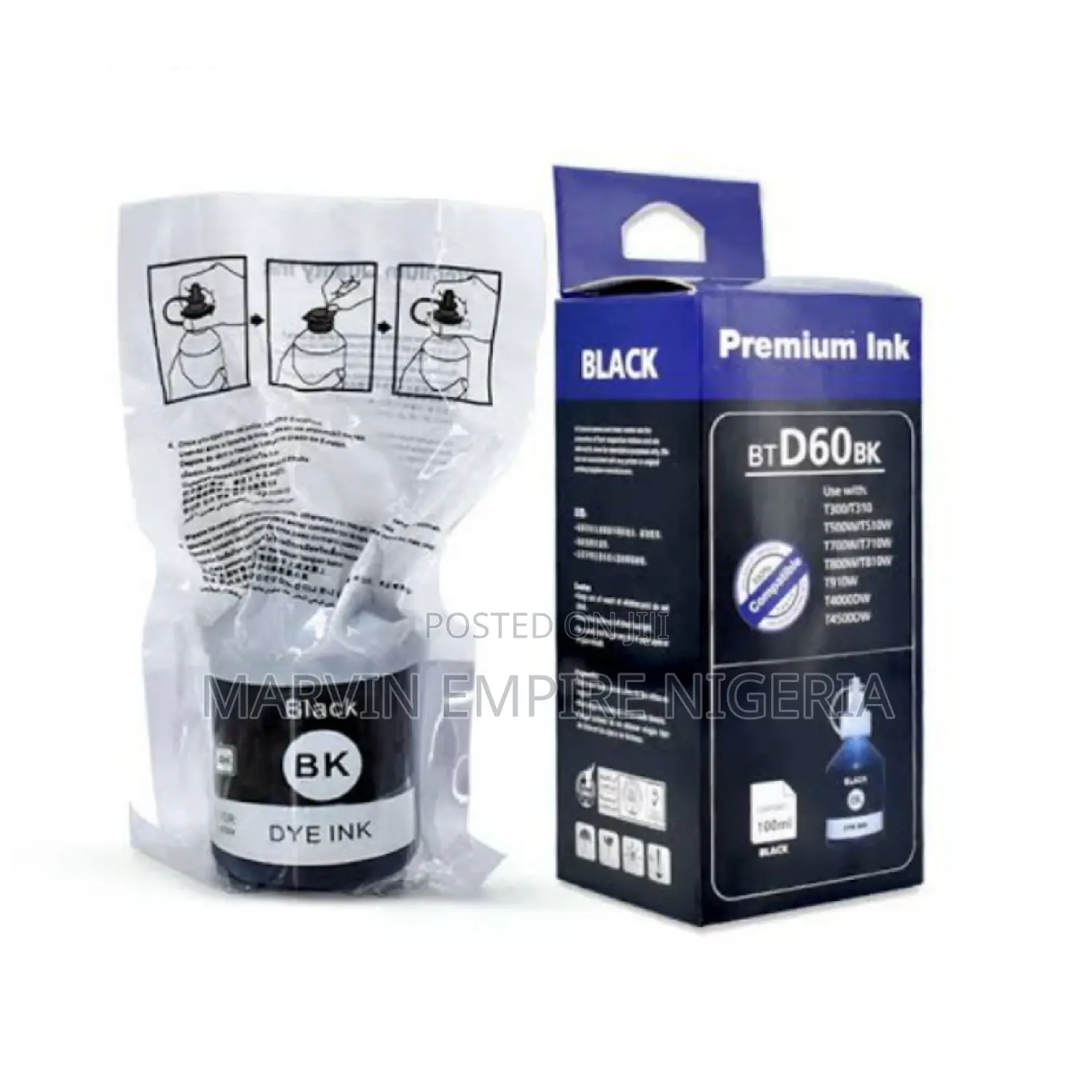 Compatible Bt D60bk Black Ink Bottle for Brother Printers