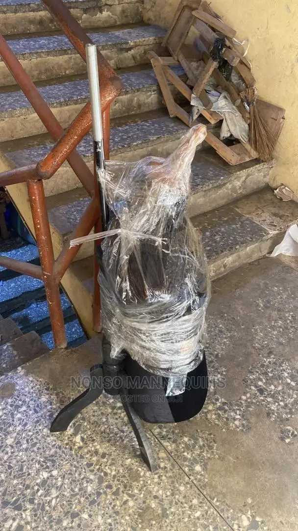 Male Dressform With Tripod Head And Wooden Base