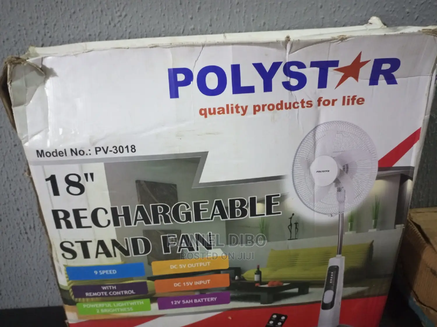 Polyestar 18 Inches Rechargeable Fan