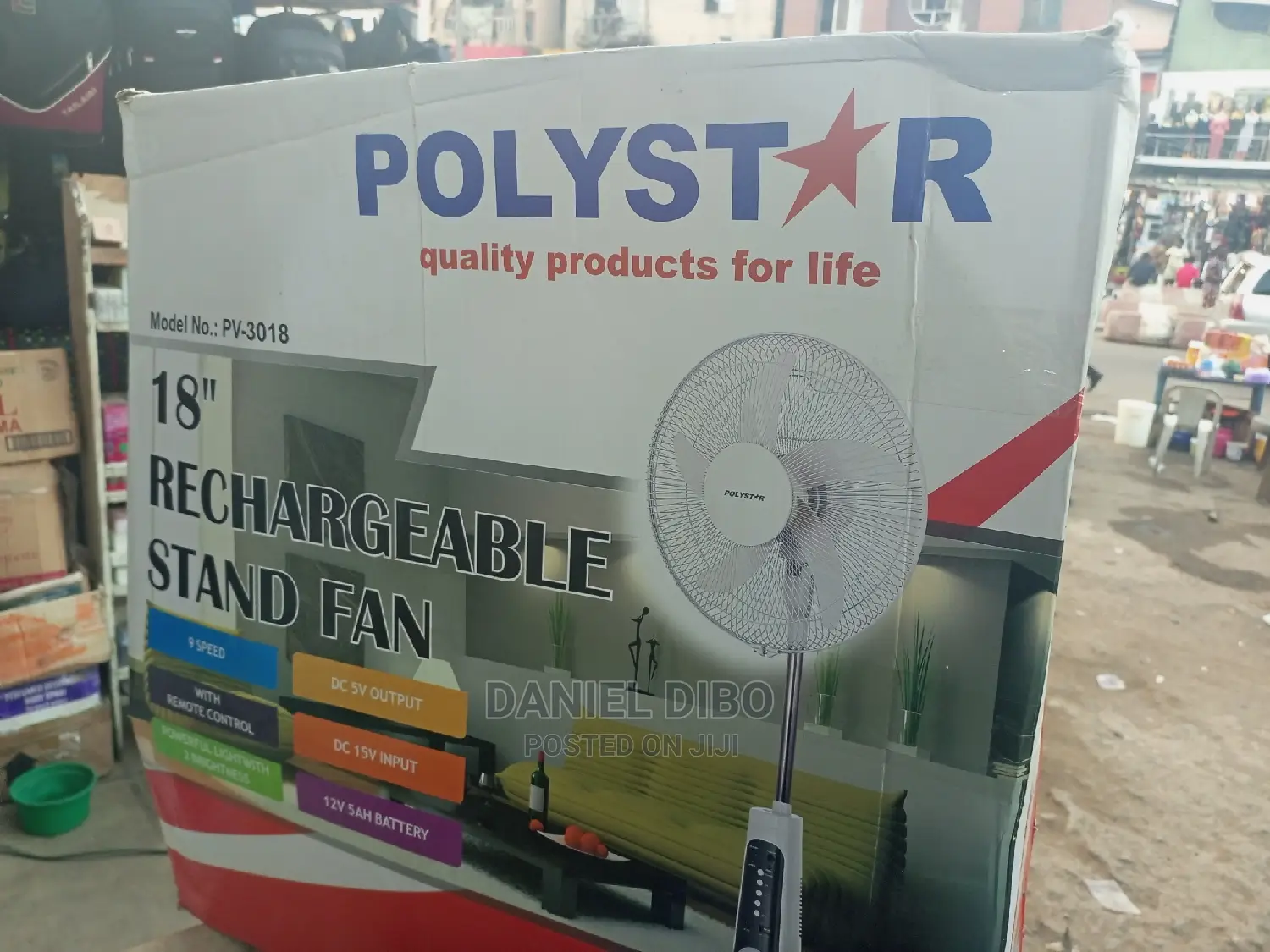 Polyestar 18 Inches Rechargeable Fan