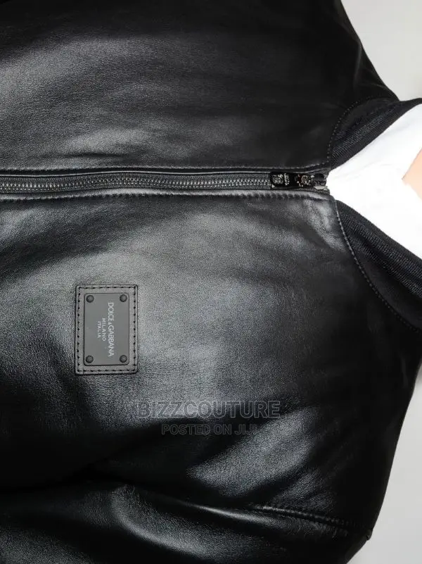 DOLCE GABBANA Top Notch Leather Jacket Available in Store