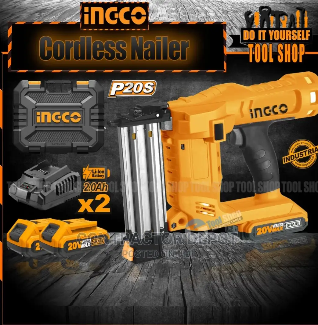 Ingco Cordless Brad Nailer With PCS Battery 20V – 2.0ah