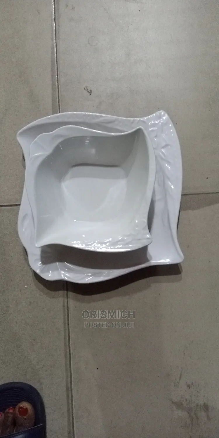 12pcs Unbreakable Flat With Bowl Plate