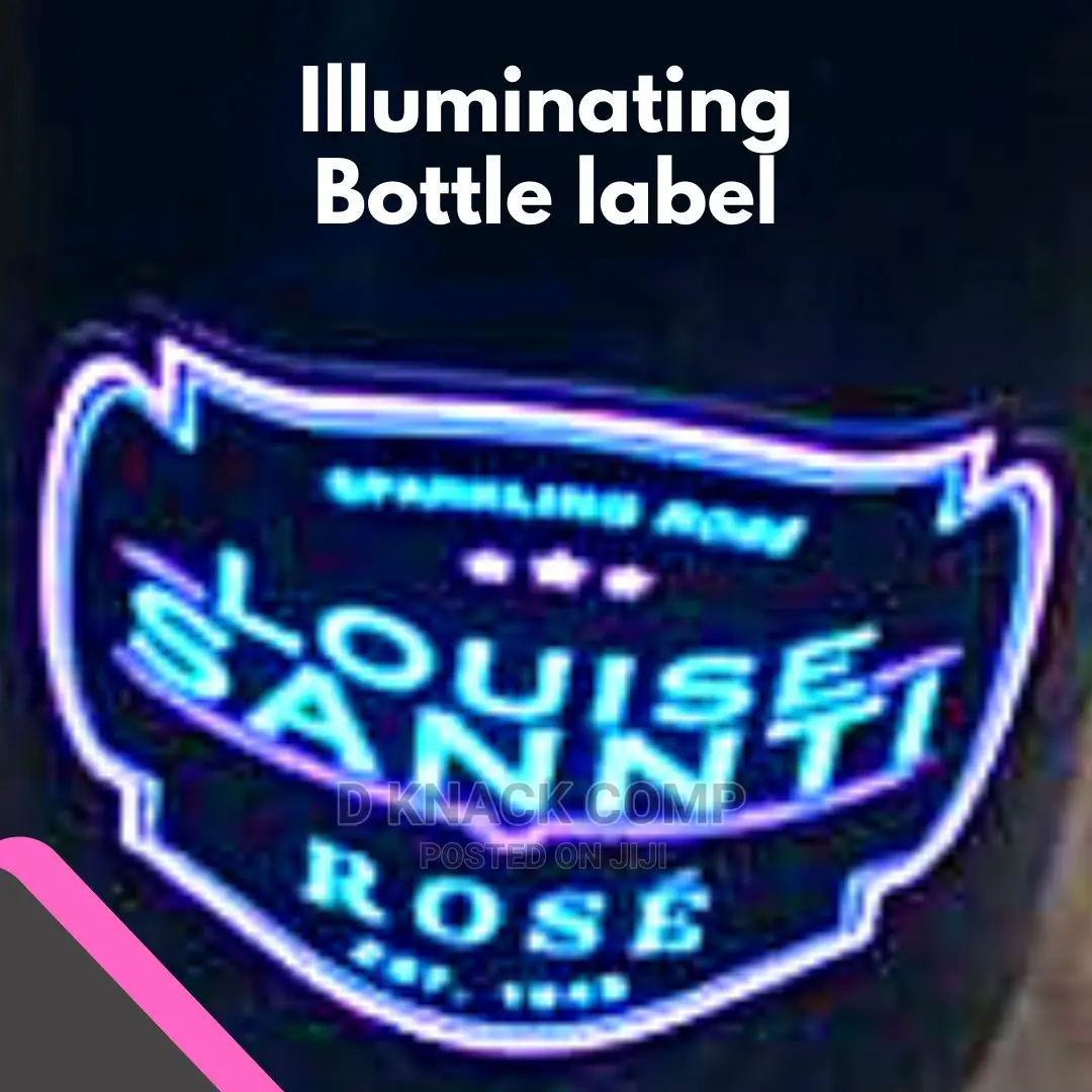 New Illuminating Bottle Label Louise Sannti Rose Champagne
