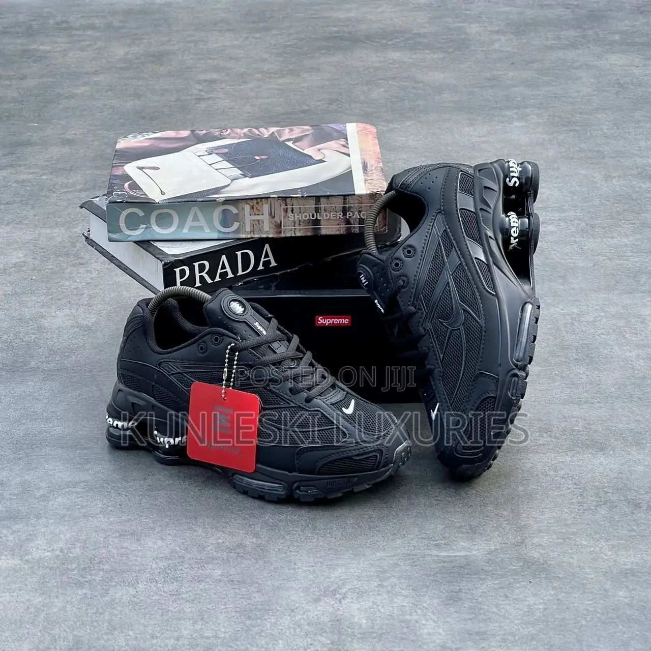 Original Supreme X Nike Shox Ride 2 Sp Black Sneakers