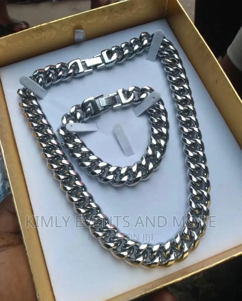 Cuban Neck and Wrist Bracelet Set