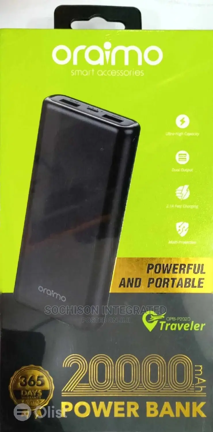 Oraimo 20000MAH Fast Powerbank -Long Lasting Power