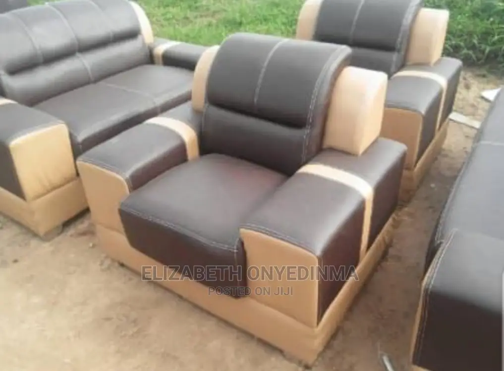 Quality 7 Seater Living Room Leather Sofa Chair.