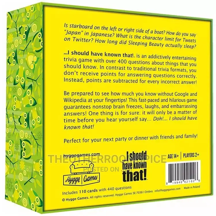 I Should Have Known That! Trivia Kids Adult Interactive Game