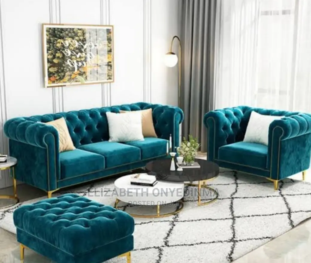 Quality 5 Seater Living Room Fabric Sofa Chair.