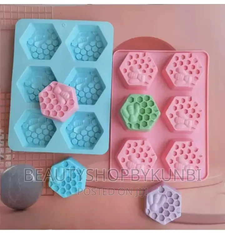 Hexagon Honeybee/Honeycomb Silicone Soap Mold