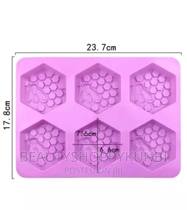 Hexagon Honeybee/Honeycomb Silicone Soap Mold