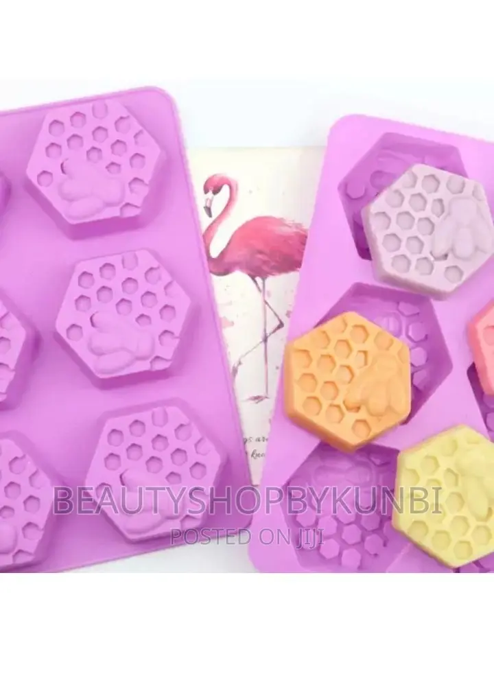 Hexagon Honeybee/Honeycomb Silicone Soap Mold