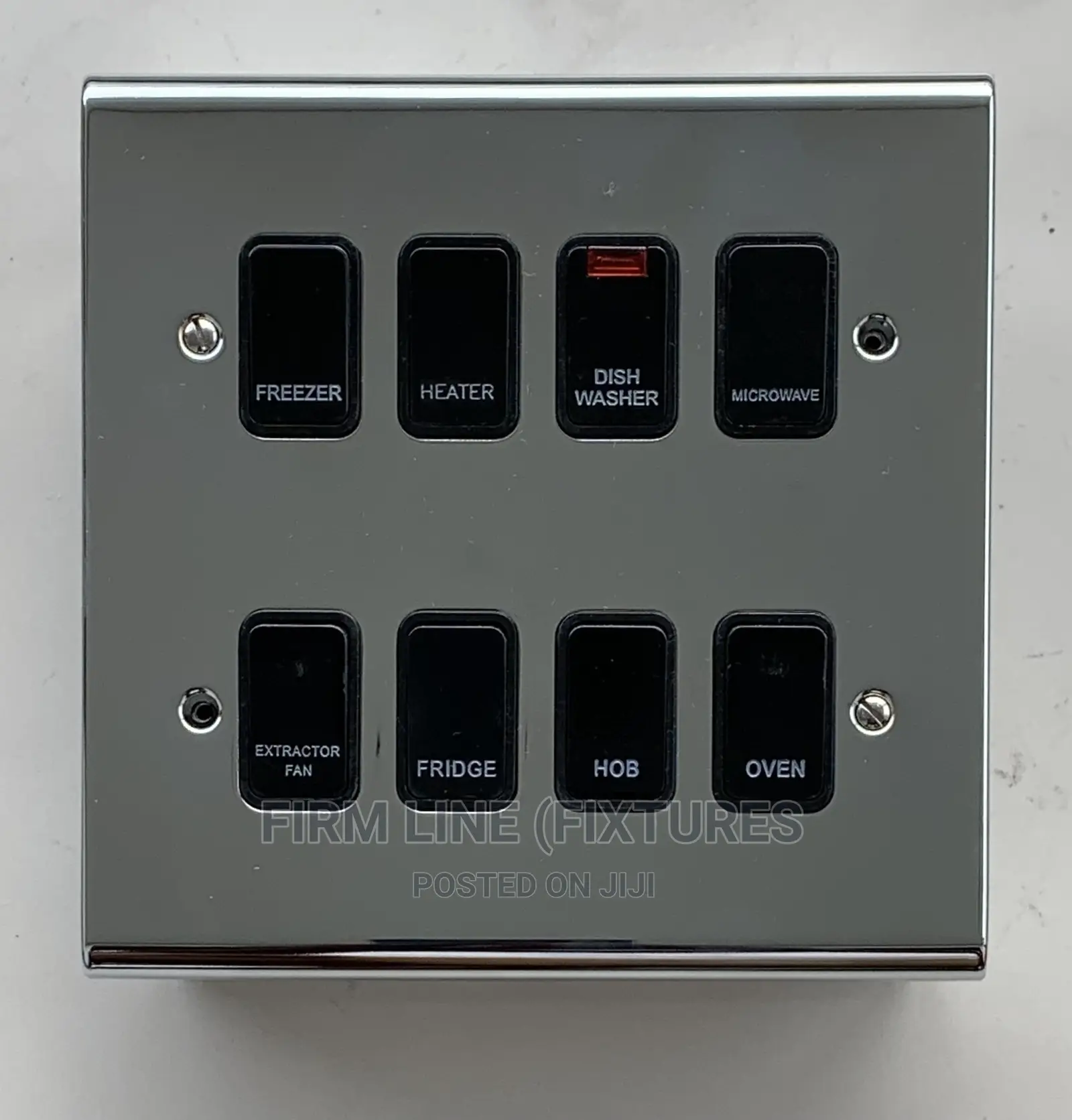 8 Gang Grid Switch (Chrome Plate/Black Switches)