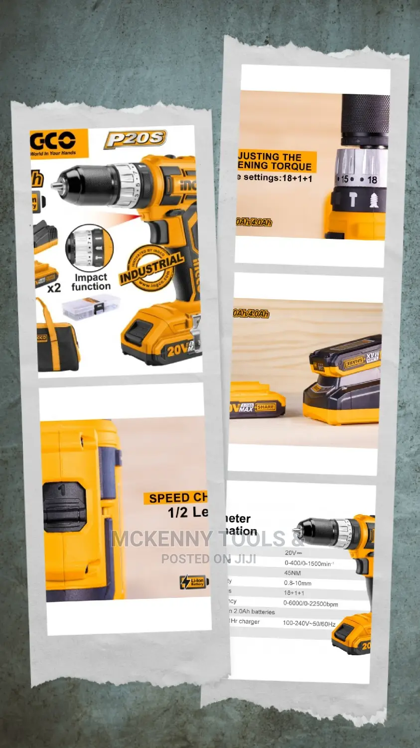 INGCO P20S Tools 20V 2.0ah Lithium-ion Impact Drill Cidli20v