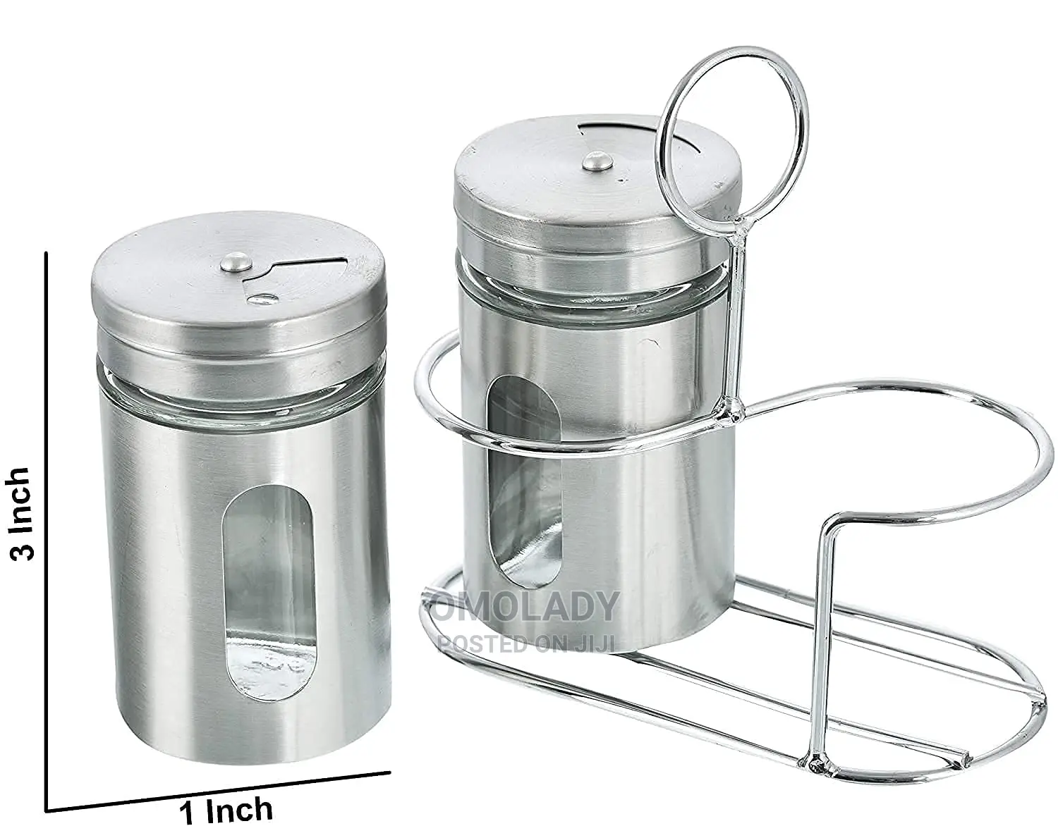 Salt and Pepper Shakers Set With 3 Adjustable Pour Holes T