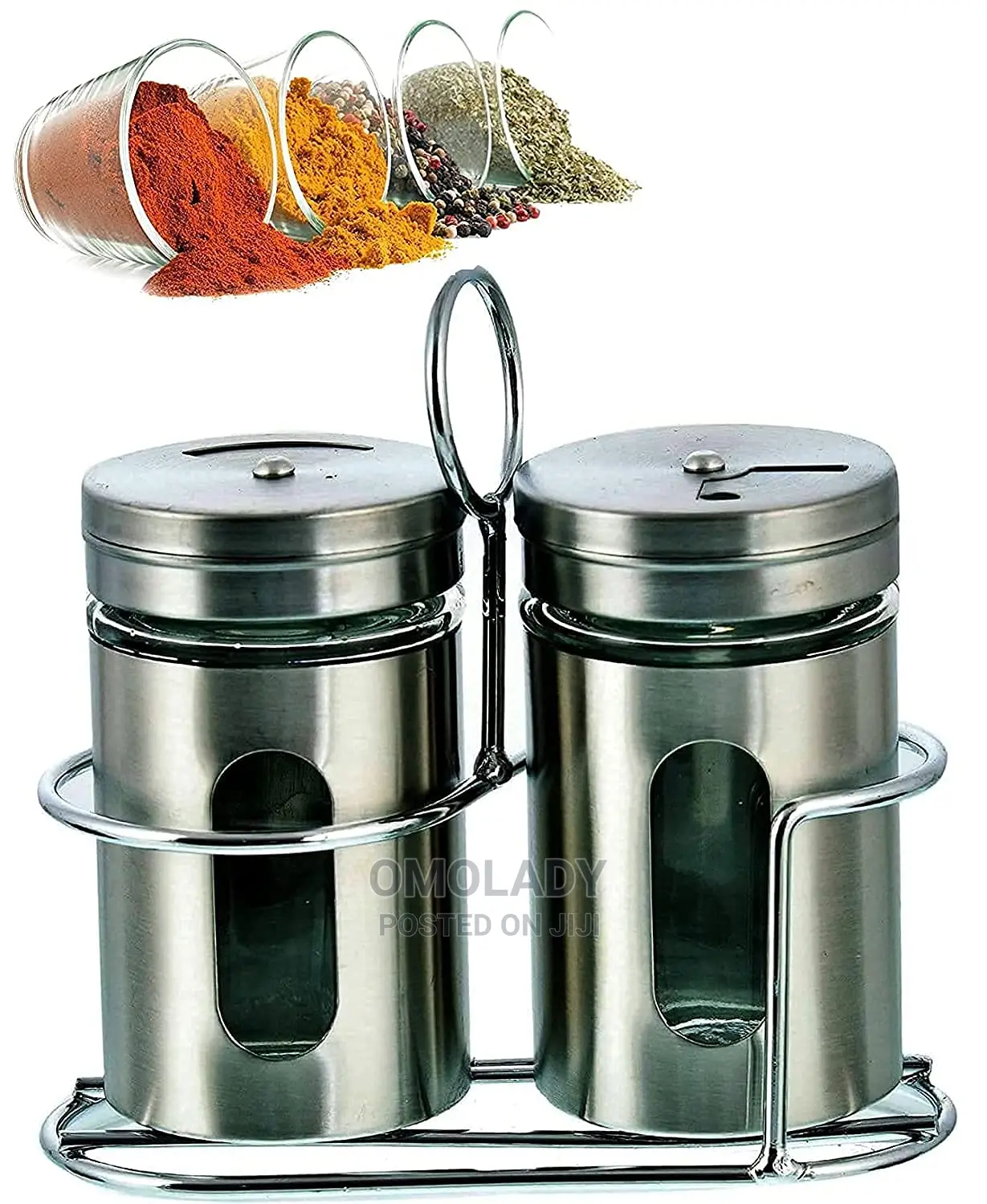 Salt and Pepper Shakers Set With 3 Adjustable Pour Holes T
