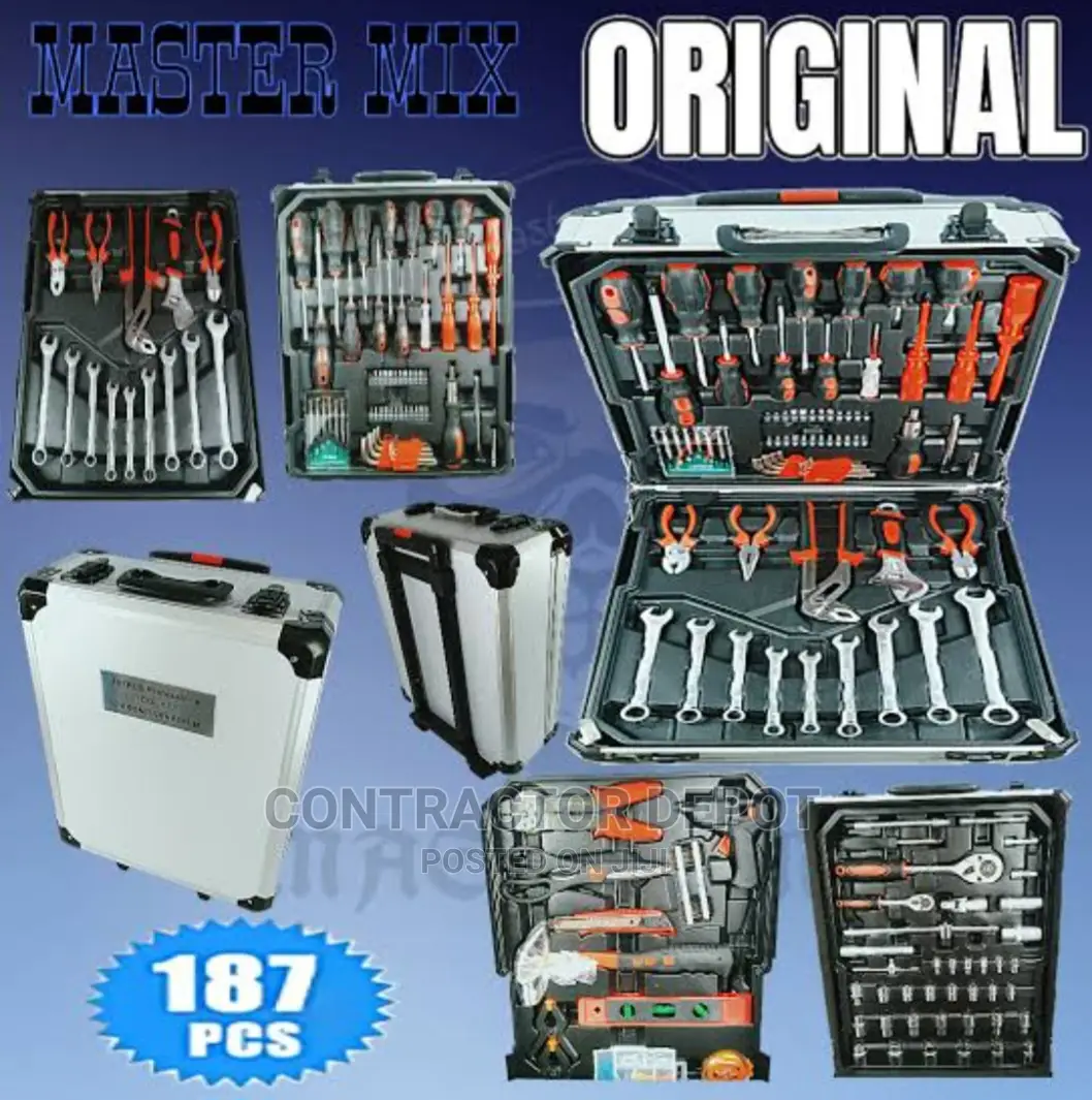 187 Piece Tool Kit With Rolling Tool Box Socket Wrench
